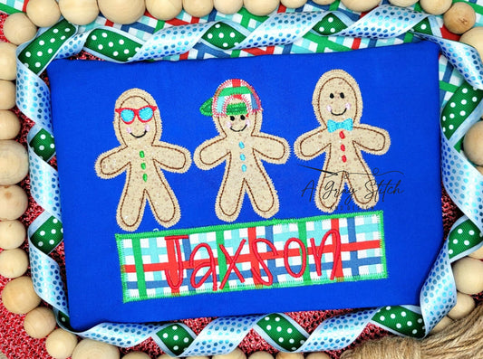 Zig Zag Gingerdude Trio Applique Design