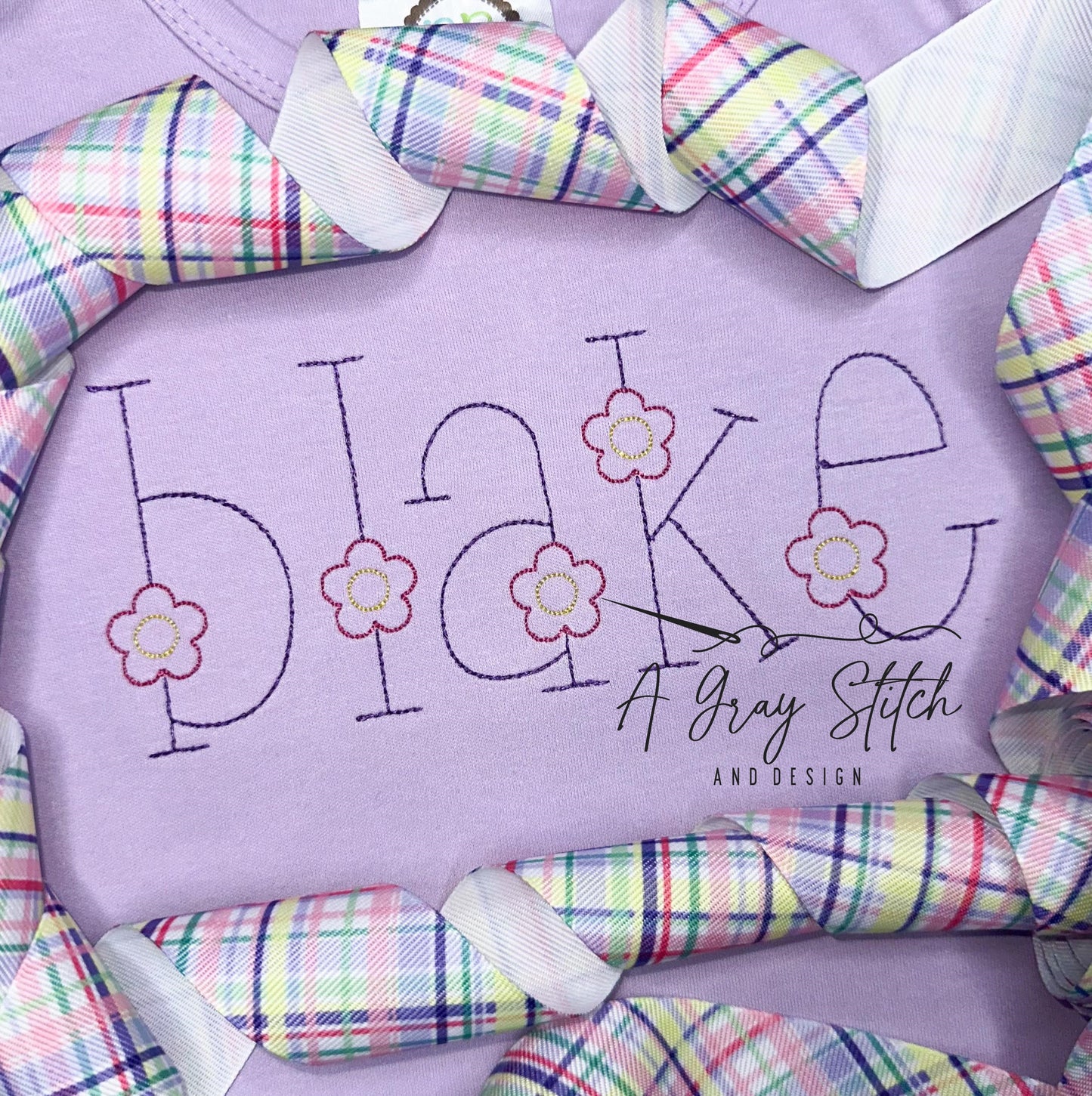 Poppy Mae Bean Stitch Font Machine Embroidery Font BX included