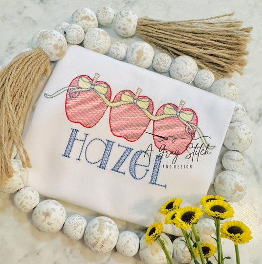 Apple Trio with Draping Bows Design