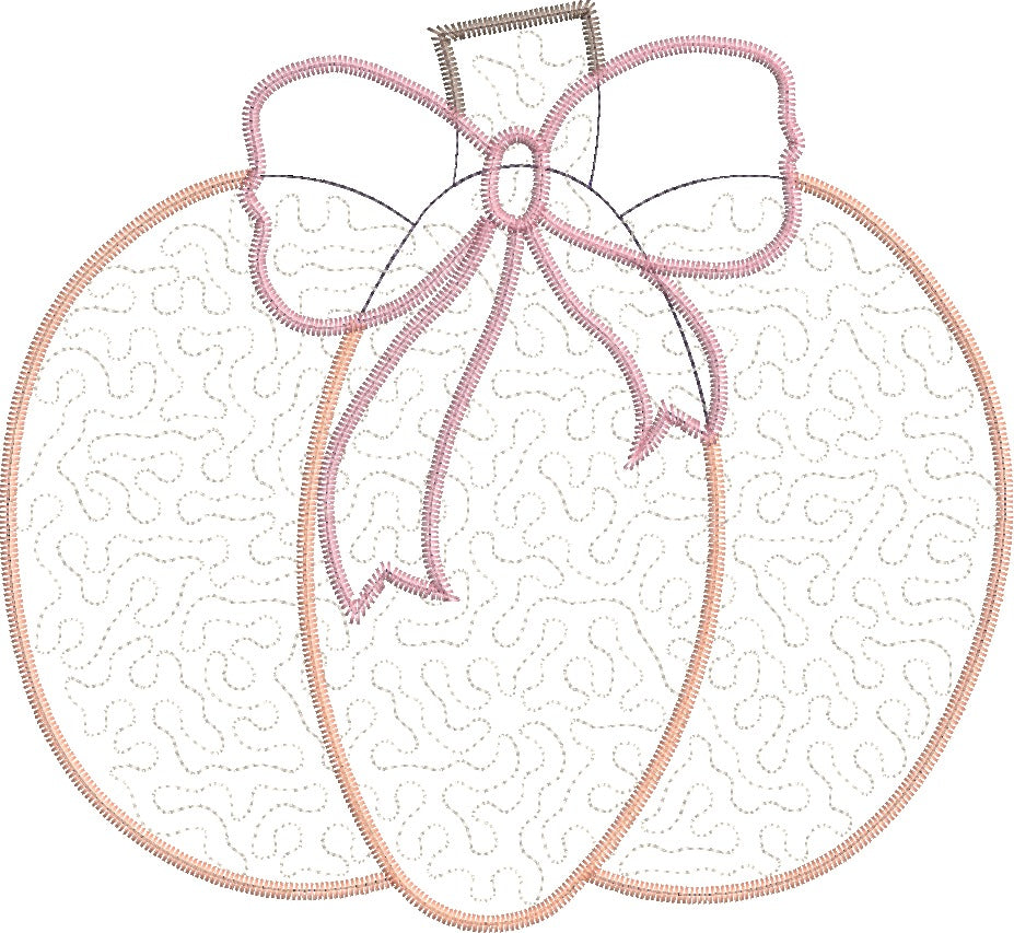 Quilted Patchwork Coquette Pumpkin Applique Design