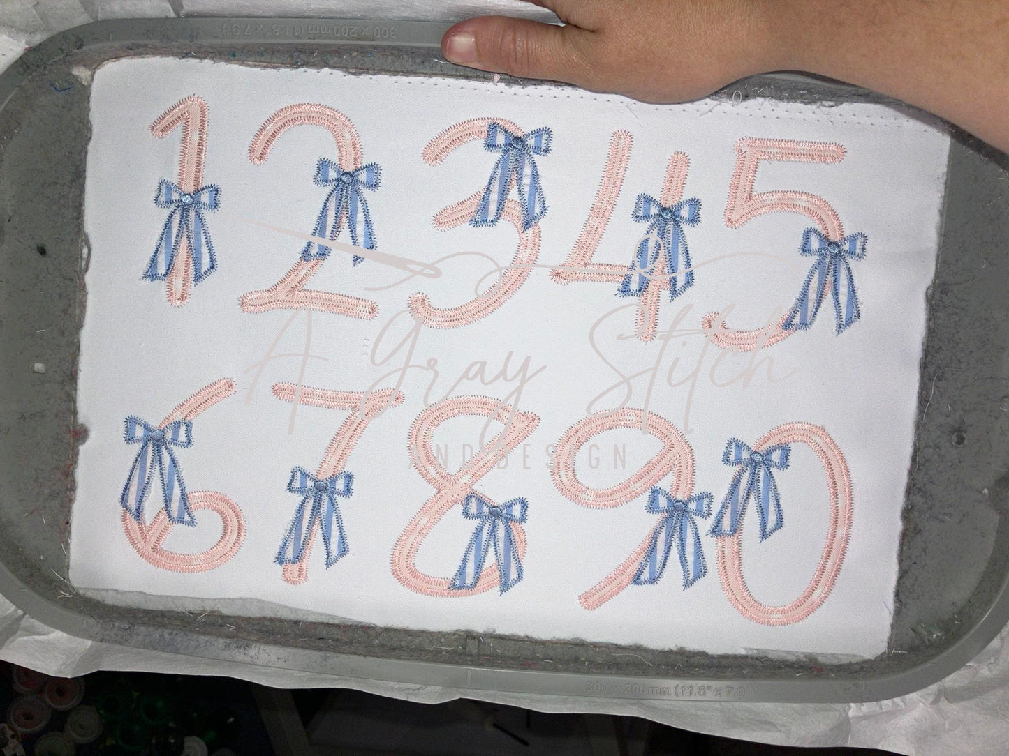 Darlin' Numbers Applique Set Machine Embroidery Font