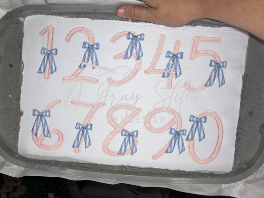 Darlin' Numbers Applique Set Machine Embroidery Font