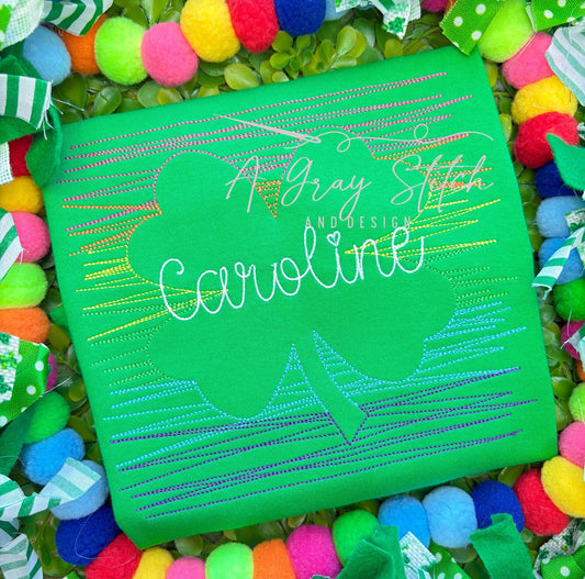 Scratchy Shamrock Rainbow Outline Design