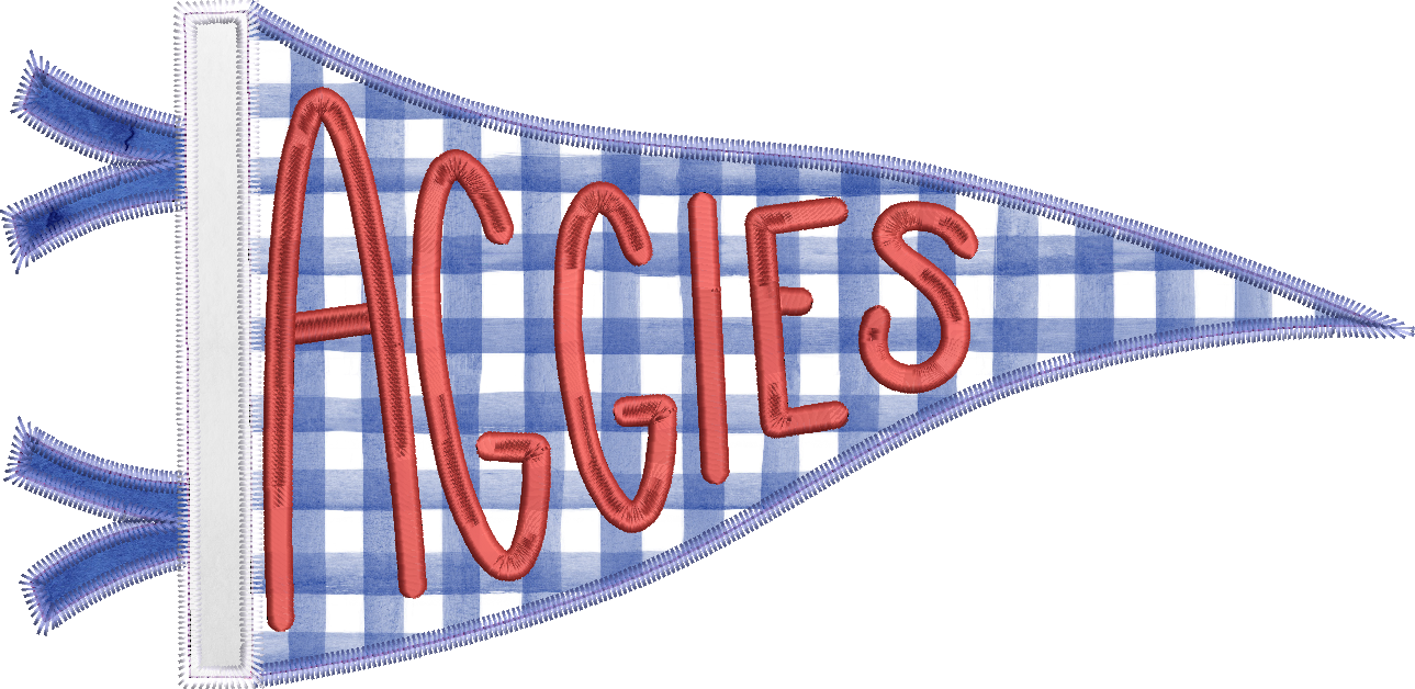 Aggies Handlettered Pennant Flag
