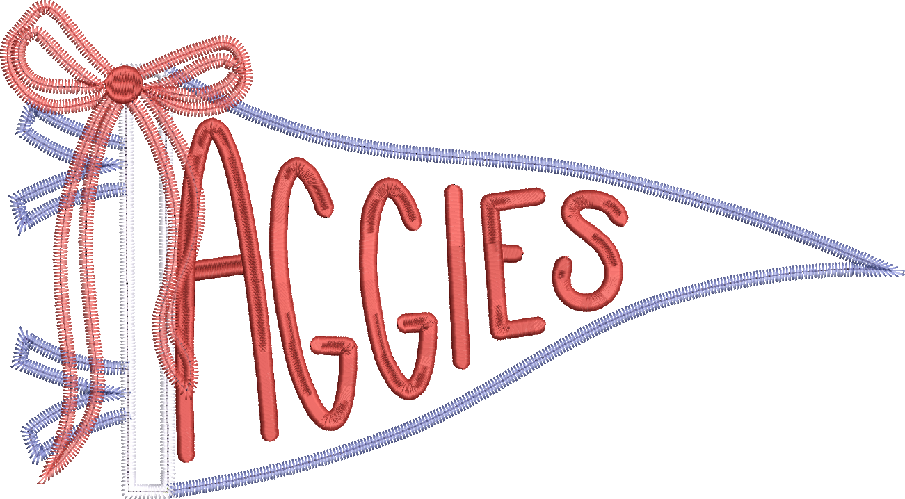 Aggies Handlettered Pennant Flag