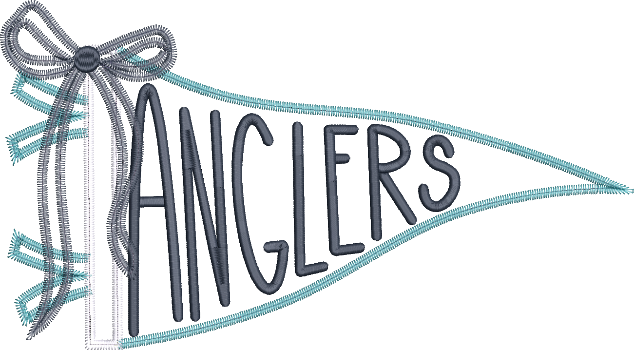 Anglers Handlettered Pennant Flag