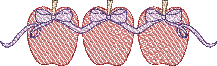 Apple Trio with Draping Bows Design