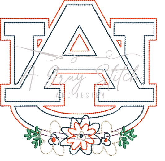 AUB Quick Stitch Floral Applique Design