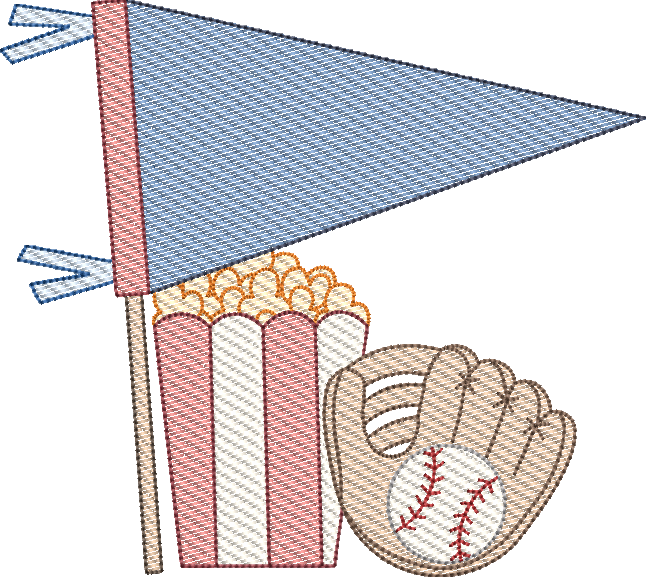 Sketch Fill Baseball Essentials Quick Stitch Machine Embroidery Design