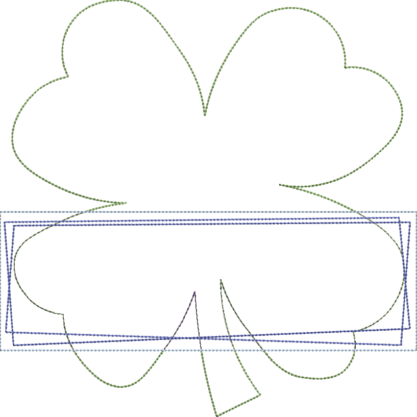 Bean Stitch Applique Shamrock with Name Frame Design