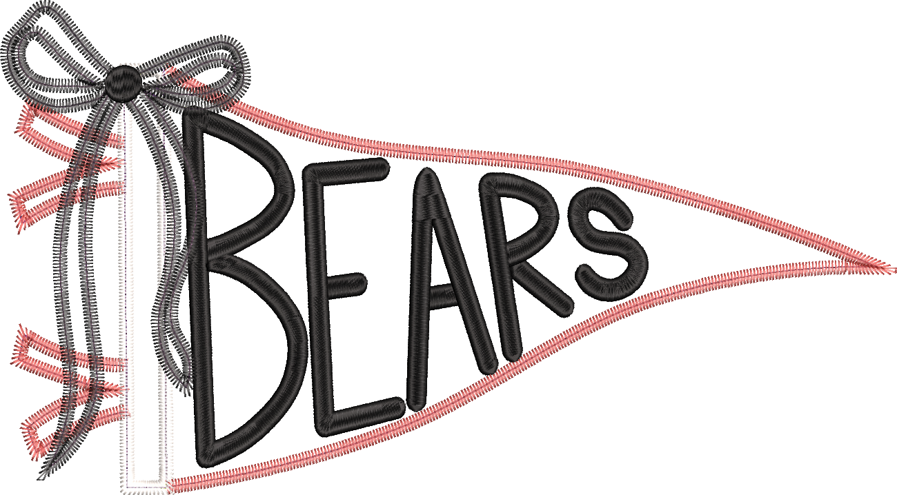 Bears Handlettered Pennant Flag