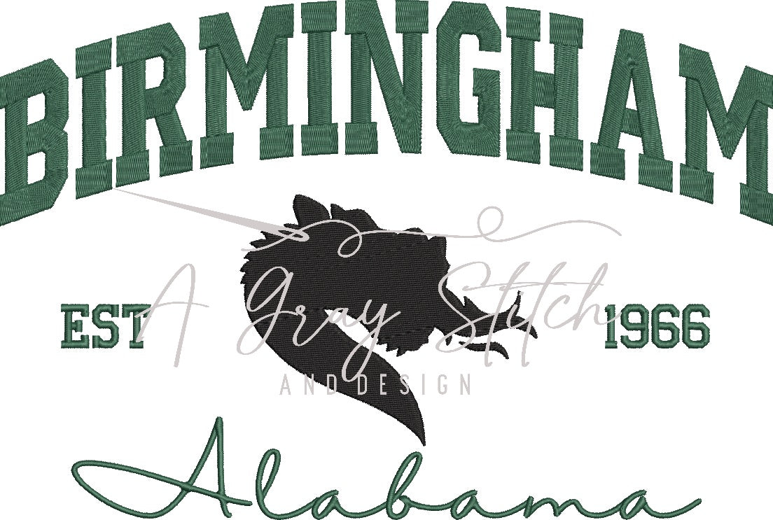 Birmingham Collegiate Embroidery Design