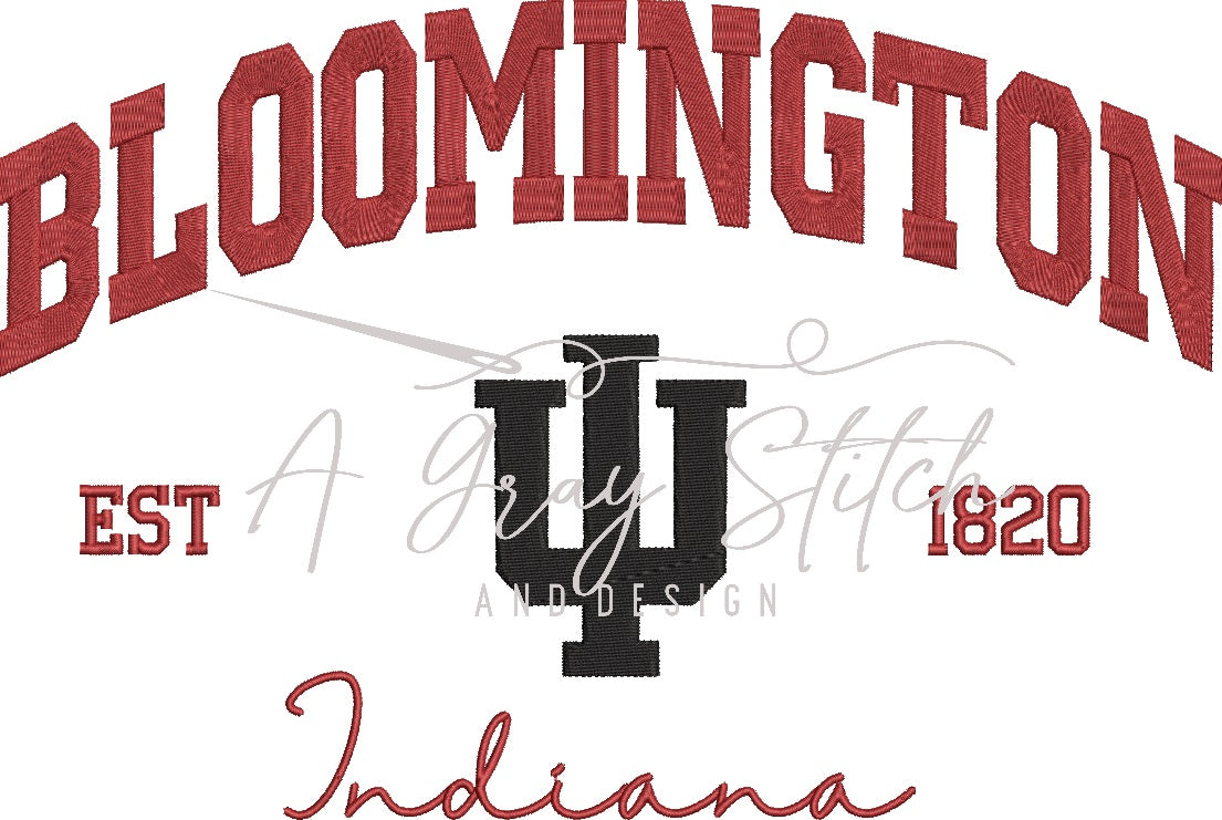 Bloomington Collegiate Embroidery Design