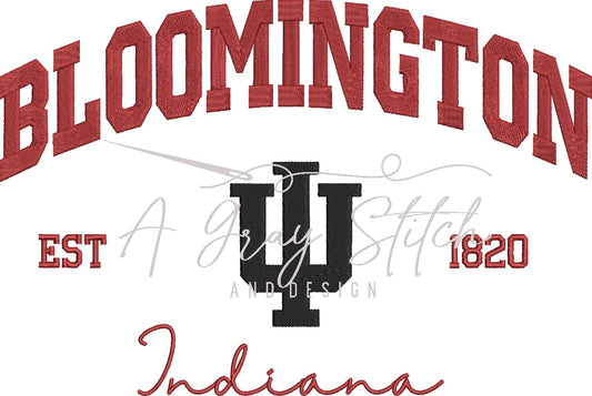 Bloomington Collegiate Embroidery Design