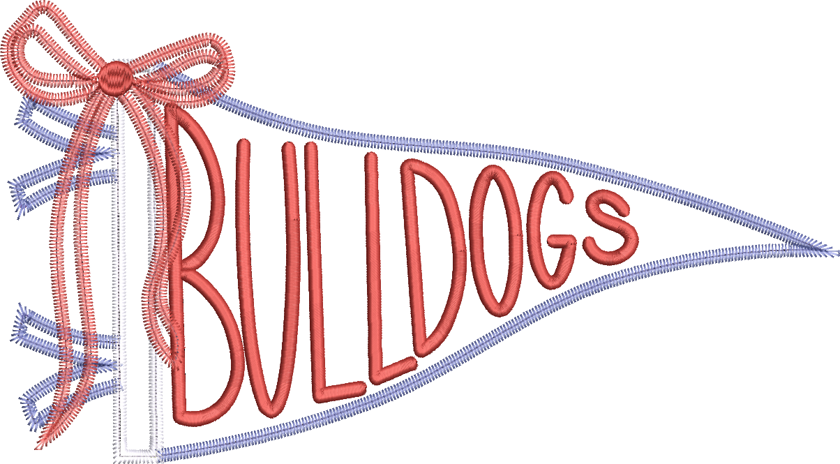 Bulldogs Handlettered Pennant Flag