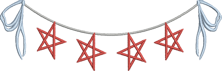Stars and Bows Independence Day Bunting Design