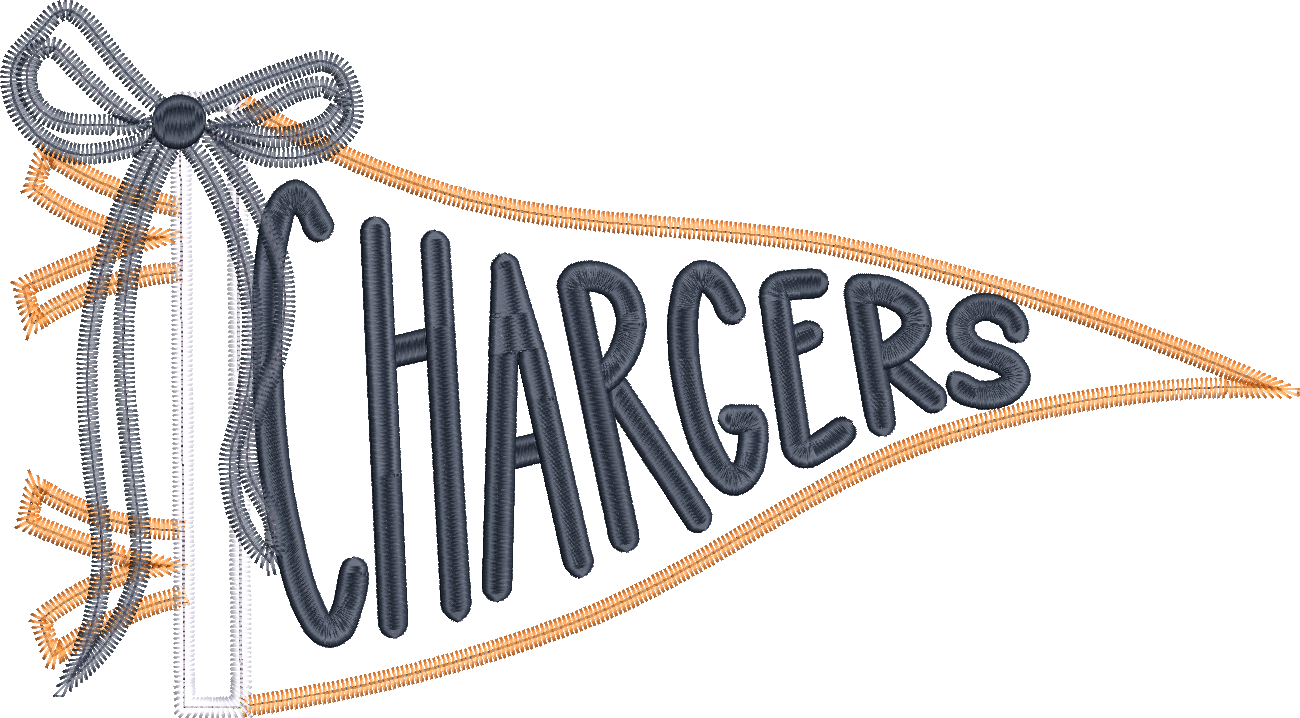 Chargers Handlettered Pennant Flag