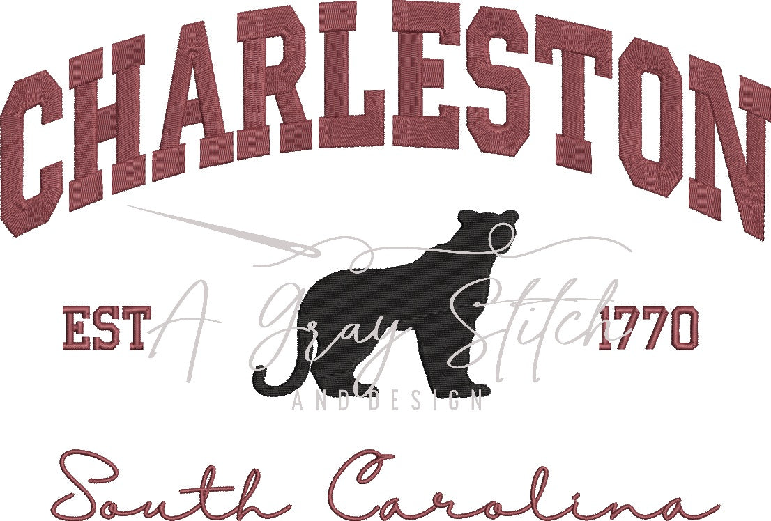 Charleston Collegiate Embroidery Design