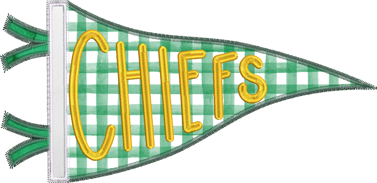 Chiefs Handlettered Pennant Flag