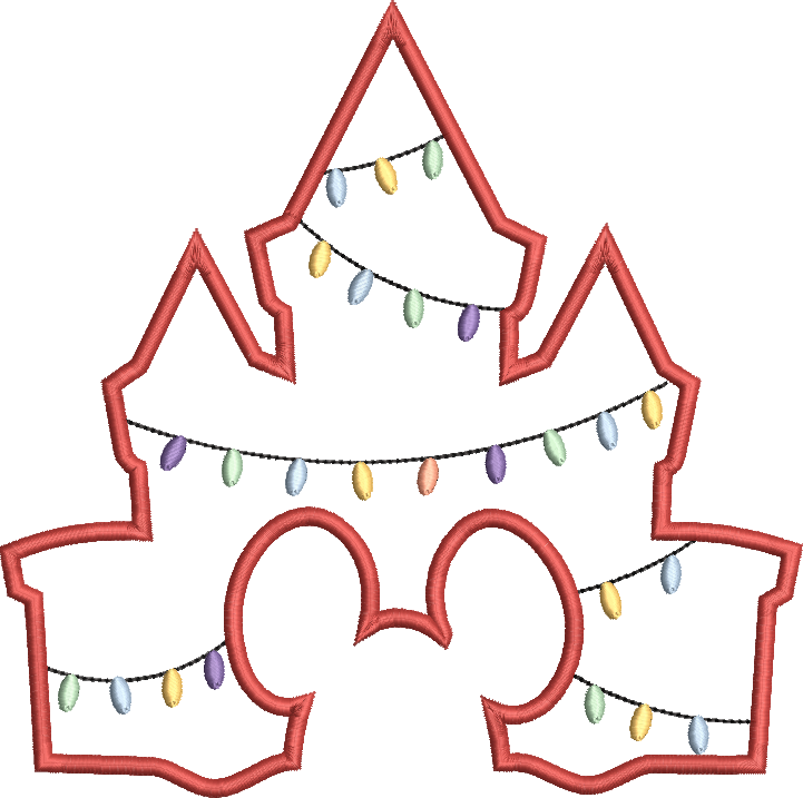 Satin Stitch Inspired Holiday Castle Applique Design