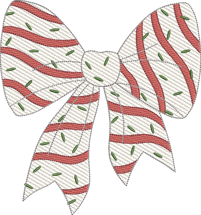 Sketch Fill Christmas Tree Cake Snack Bow Design