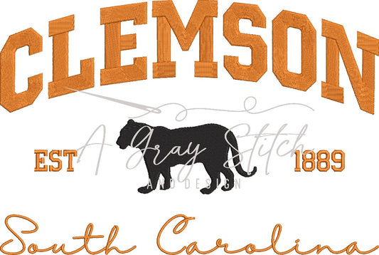Clemson Collegiate Embroidery Design