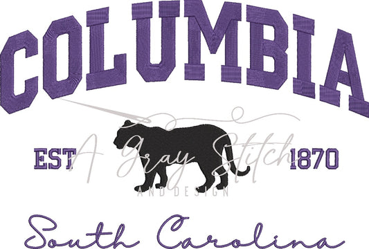 Columbia SC Collegiate Embroidery Design