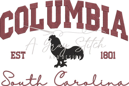 Columbia Collegiate Embroidery Design