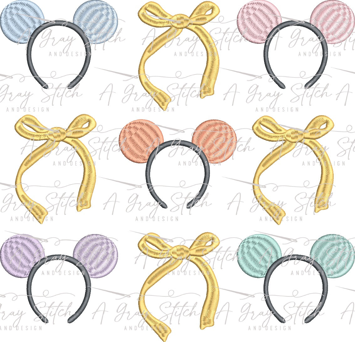 Coquette Mouse Ears Grid Design
