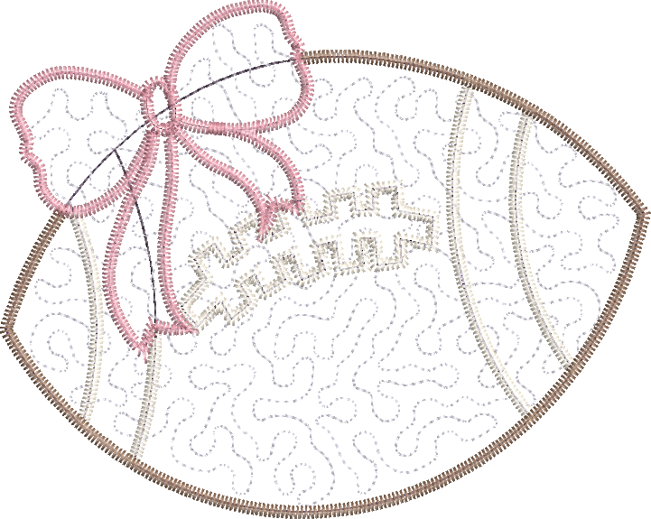 Quilted Coquette Football Applique Design