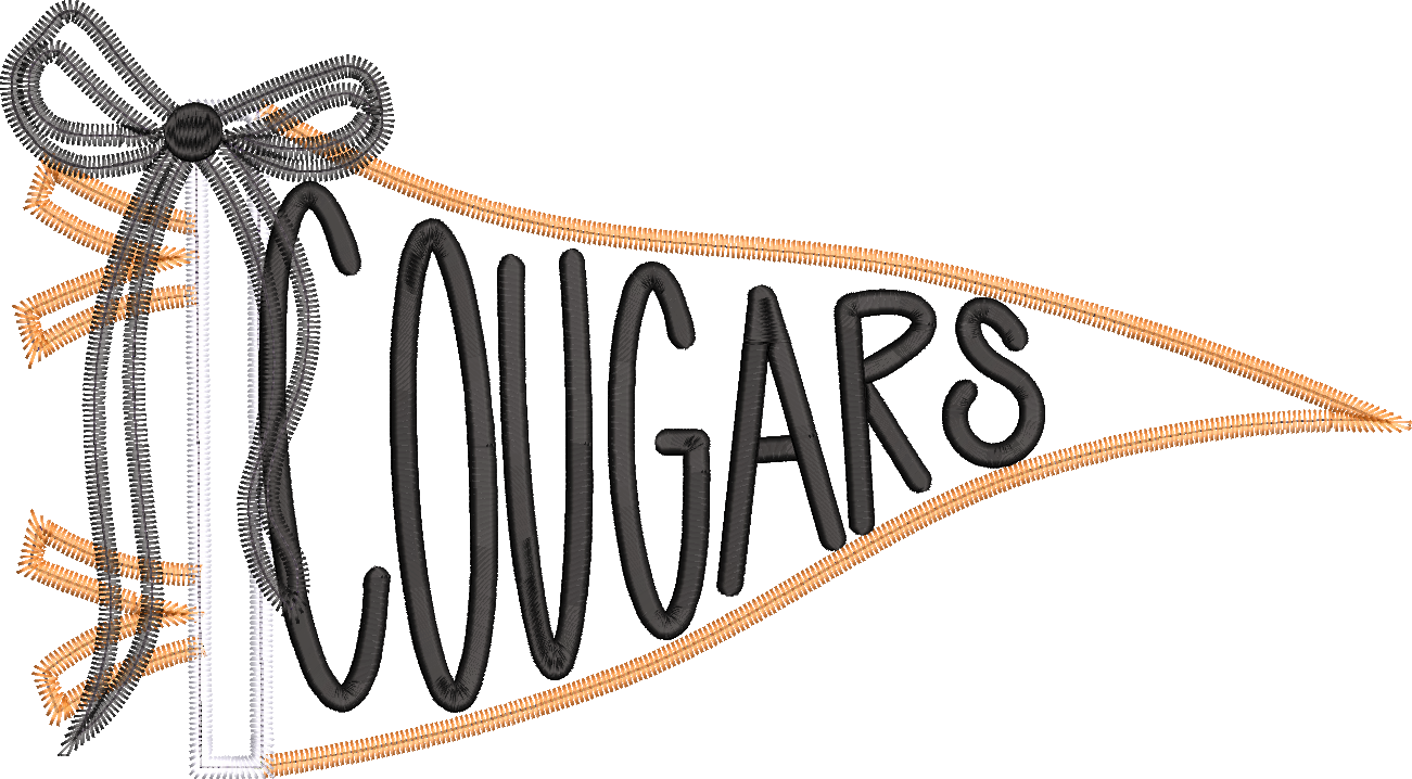 Cougars Handlettered Pennant Flag