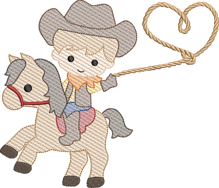 Sketch Fill Valentine's Cowboy Lasso Design