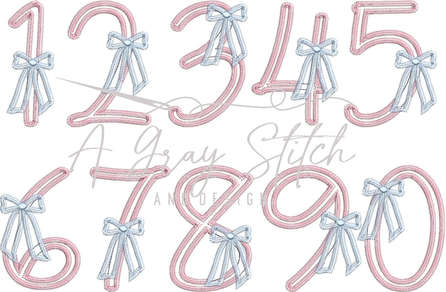 Darlin' Numbers Applique Set Machine Embroidery Font