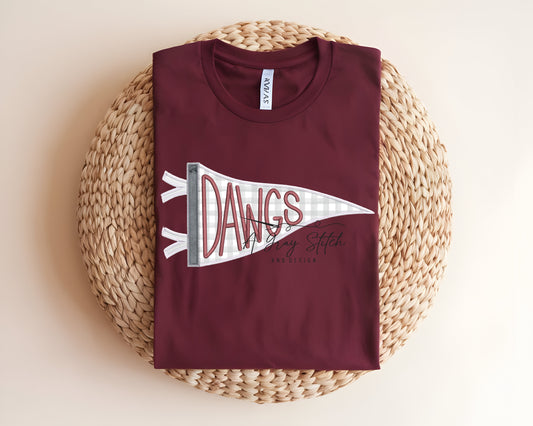 Dawgs Handlettered Pennant Flag