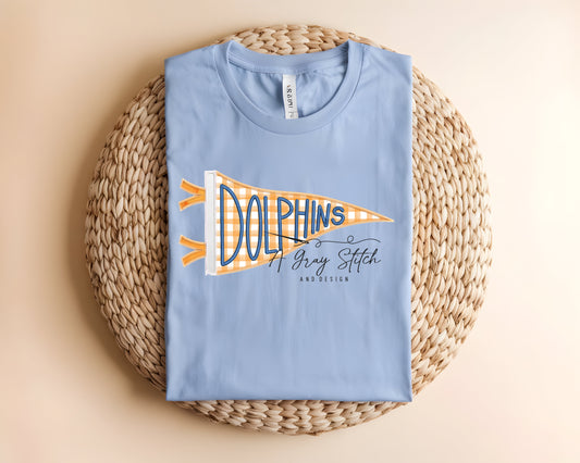 Dolphins Handlettered Pennant Flag