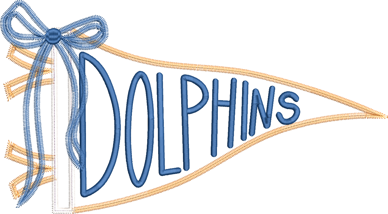 Dolphins Handlettered Pennant Flag