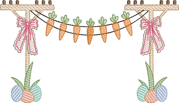 Sketch Easter Lineman with Bow Carrot Design