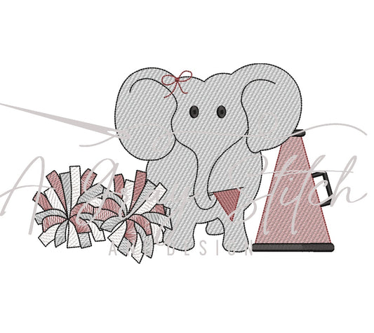 Sketch Game Day Elephant Cheer Girl