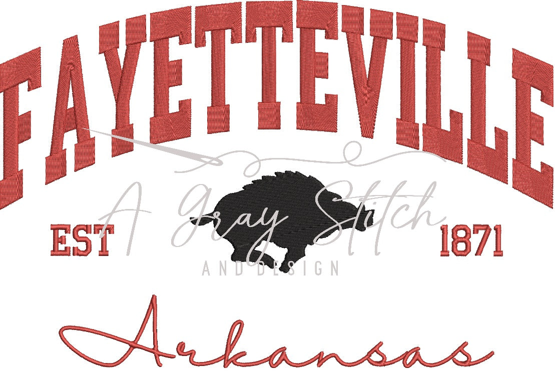 Fayetteville Collegiate Embroidery Design
