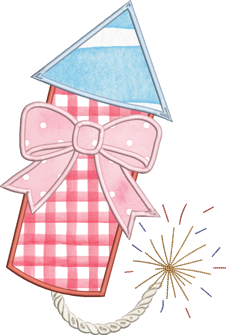 Firecracker Bow Satin Applique
