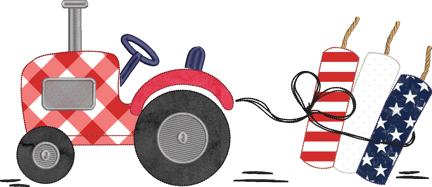 Firecracker Tractor Bean Stitch
