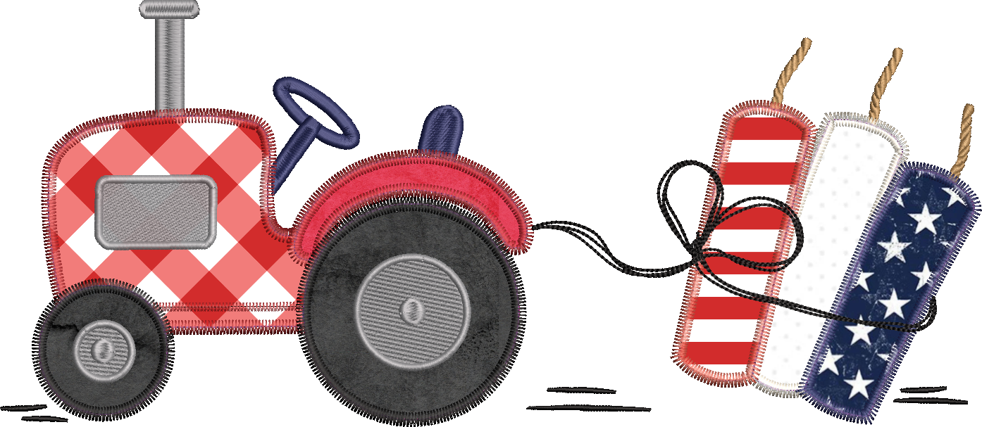 ZZ Applique Firecracker Tractor