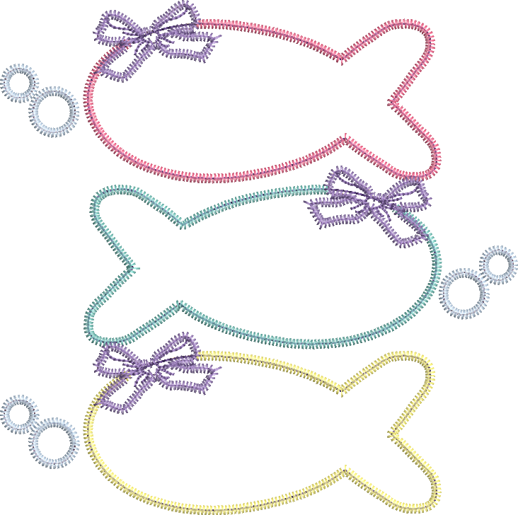 Zig Zag Applique Fishing Trio with Bows