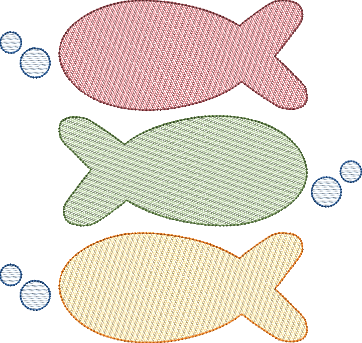Fish Trio Sketch Fill