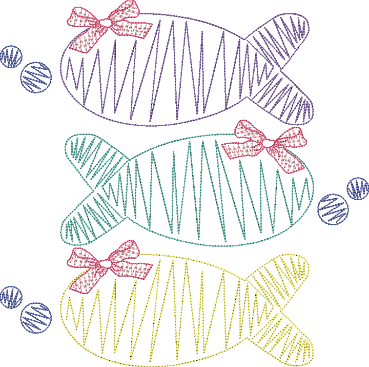 Fish Trio with Bow Sketchy