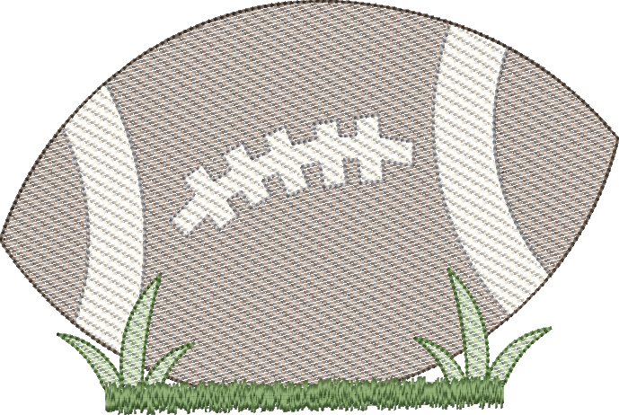 Sketch Fill Football in Grass Machine Embroidery Design