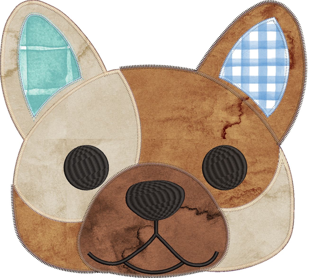 Patchwork French Bulldog Applique