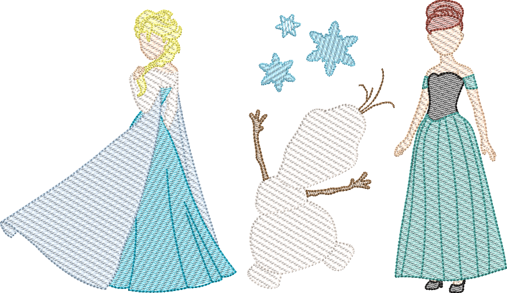 Frozen Sketch Embroidery Design