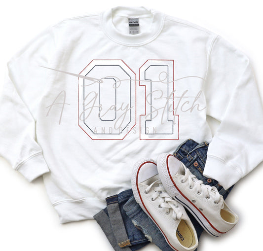 Gridiron Bean Stitch Number Set