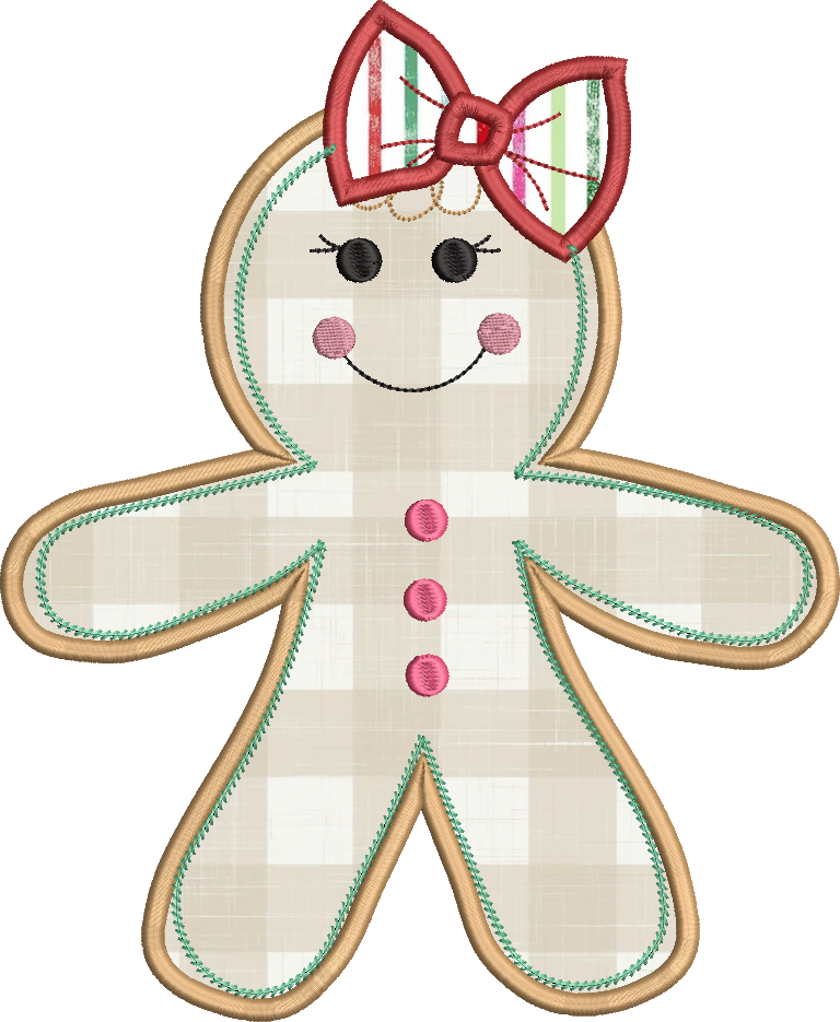 Satin Stitch Gingercutie Applique Design